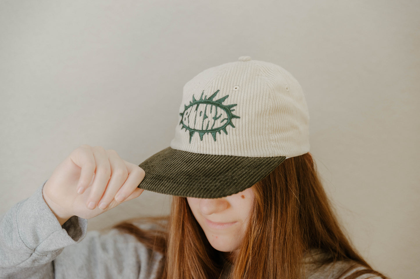 Green “Sun Rays” Corduroy Hat