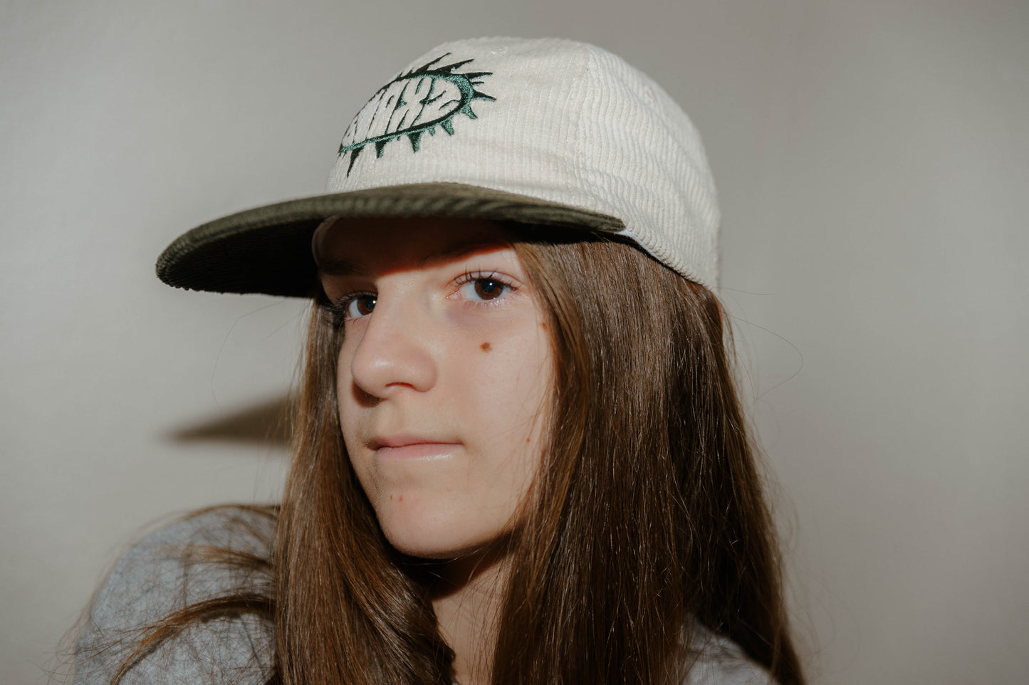 Green “Sun Rays” Corduroy Hat